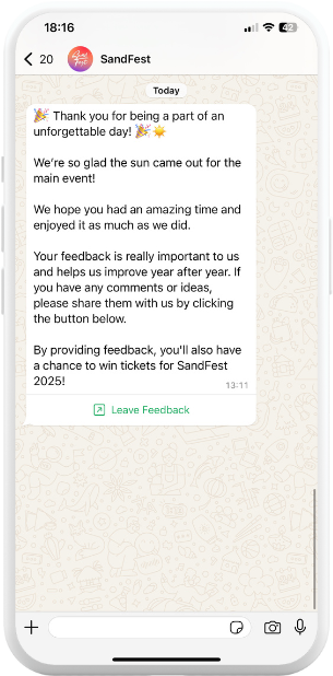 Collect customer feedback using WhatsApp