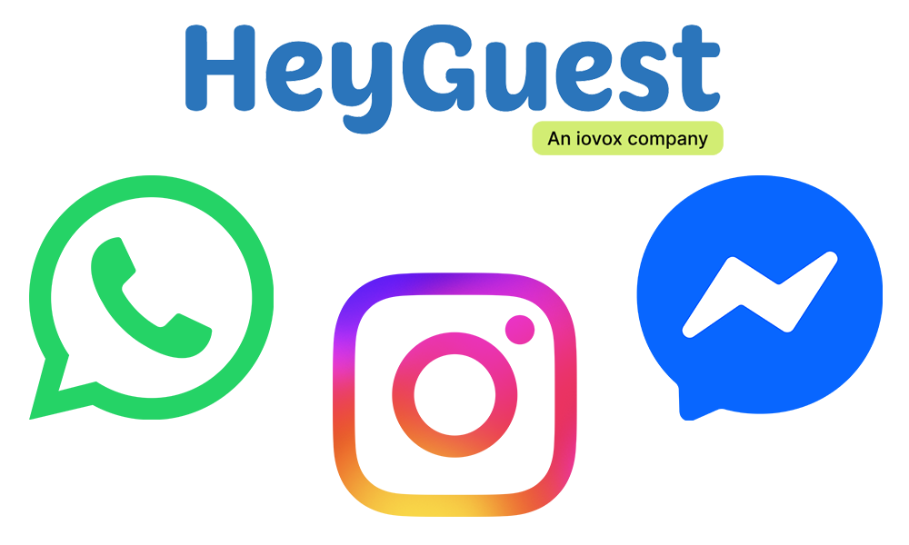 HeyGuest integrates with WhatsApp. Facebook Messenger and Instagram.